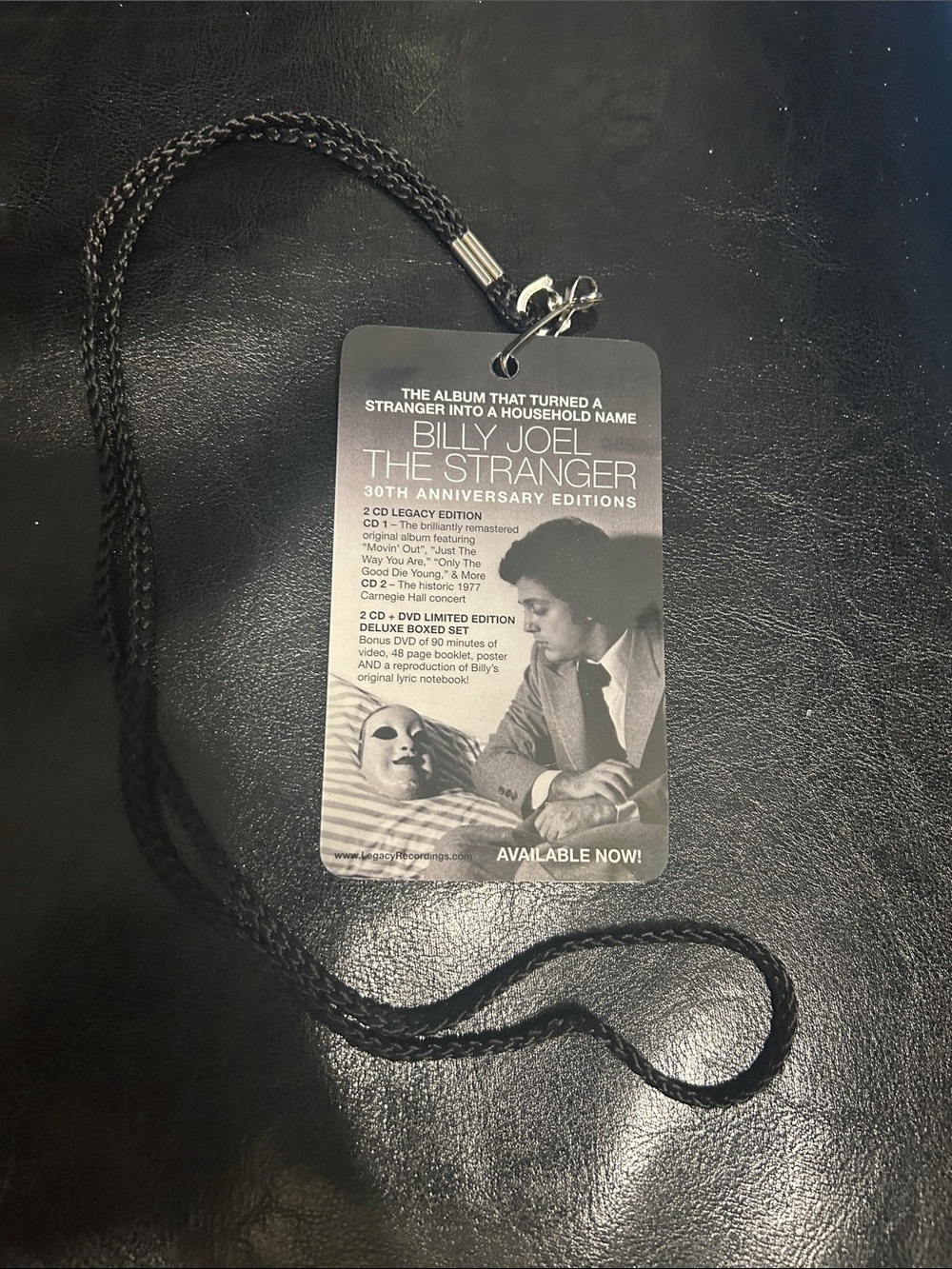 Billy Joel The Stranger Black Braided Lanyard Best Buy promotion